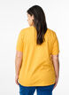 Basic katoenen T-shirt met ronde hals, Geel, Model image number 2