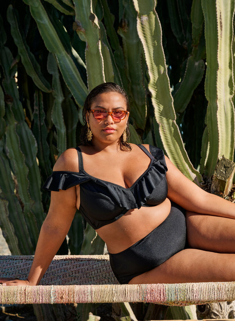 Bikinibroekje met normale taille, Black, Image