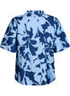 Shirt blouse met print en V-hals, Blauw, Packshot image number 1