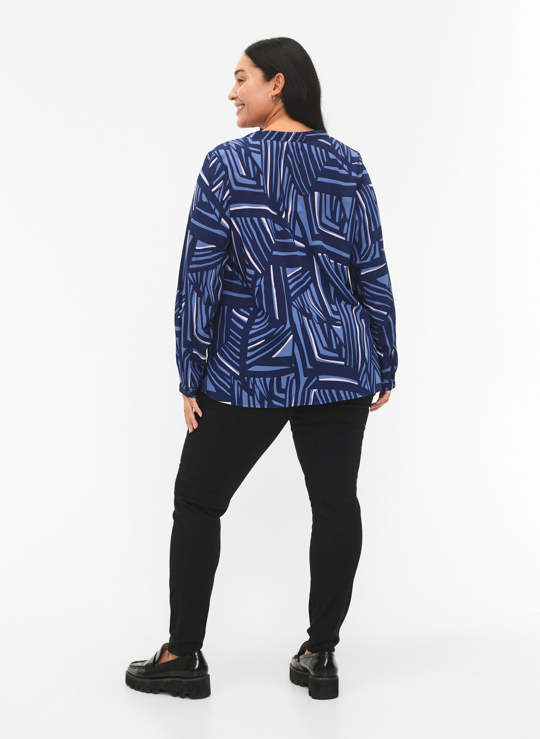 ZizziJeggings met brede elastische tailleband, Zwart, Model image number 1
