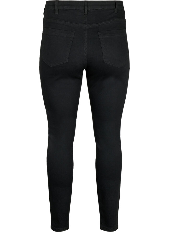 Amy jeans met een hoge taille en super slanke pasvorm, Zwart, Packshot image number 1