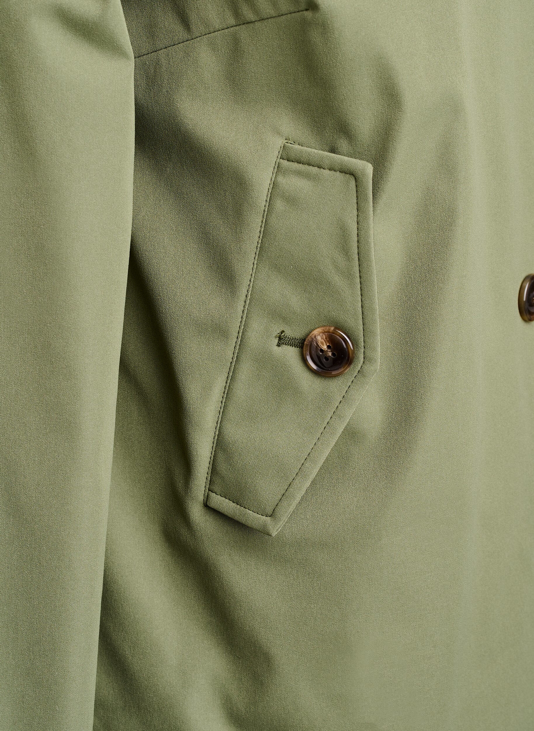 ZizziKorte trenchcoat met zakken, Groen, Packshot image number 3