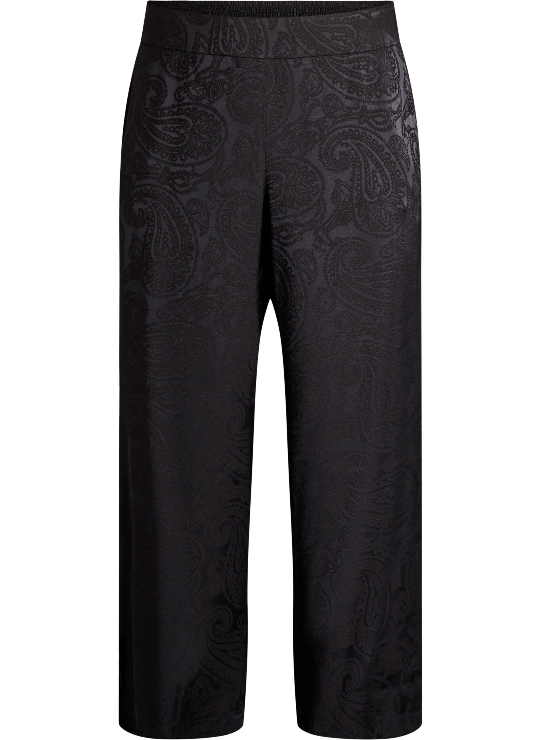 Losse broek met paisleypatroon en hoge taille