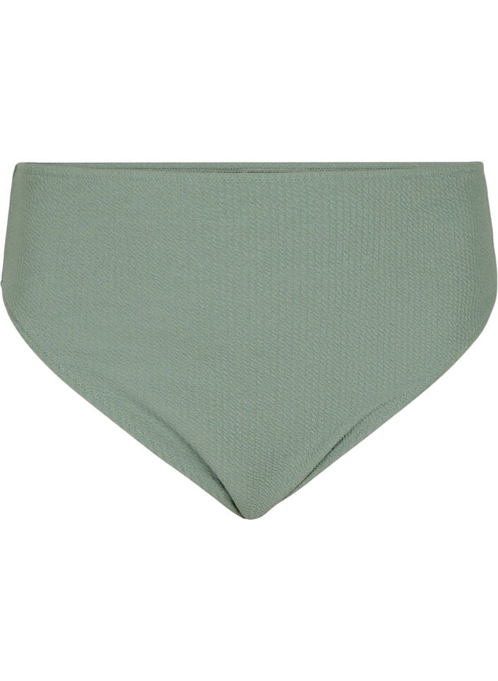 Bikinislip met cr&ecirc;pestructuur, Groen, Packshot image number 0
