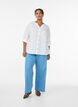 Katoenen blouse met V-hals, Wit, Model image number 1