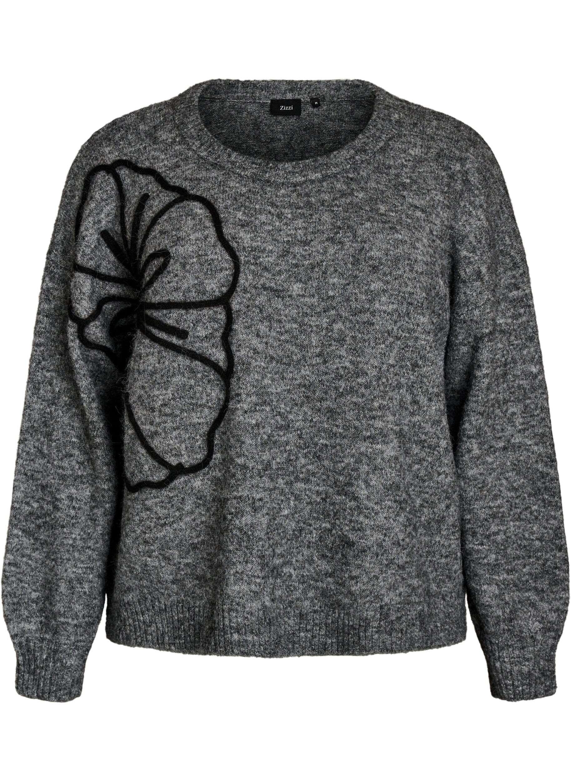 Jumper met bloemenapplicatie