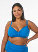 Bikini-bh met beugel en drapering, Blauw, Model image number 0