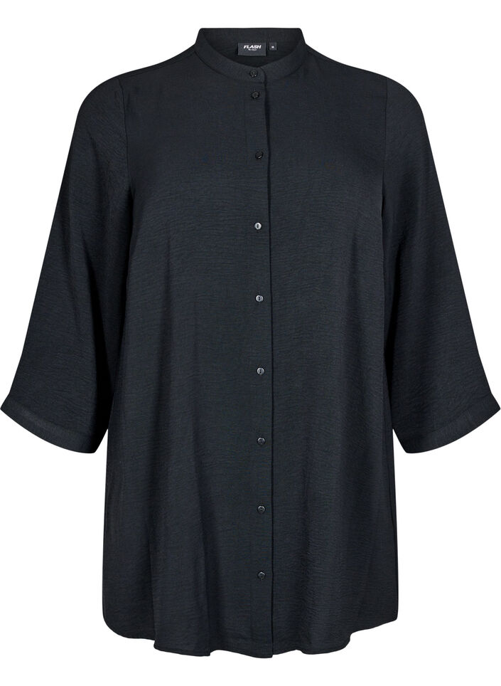 Tuniek met 3/4 mouwen, Zwart, Packshot image number 0