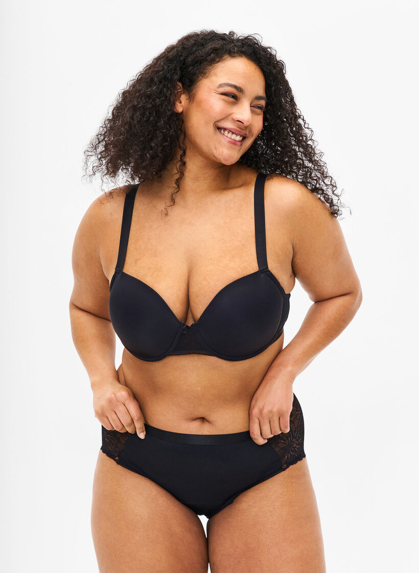 Menstruatie slipje met kant en normale taille, Black, Model