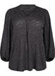 Blouse met lange mouwen met glitter en patroon, Grijs, Packshot image number 0