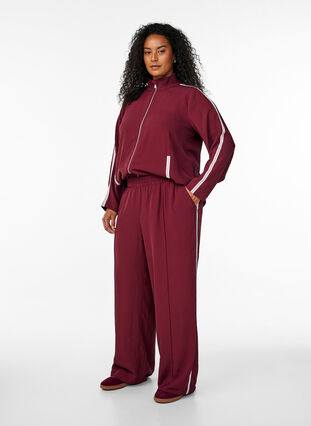 ZizziSportieve broek met rechte pijpen en zijstrepen, T. Port Orch Stripe, Model image number 0