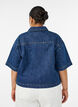 Denimjas met korte mouwen en knoopsluiting, Blauw, Model image number 2