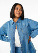Denim shirt met geborduurde aardbeien, Blauw, Model image number 3