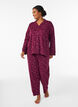 Katoenen pyjamabroek met hoge taille, Donker Bordeaux, Model image number 0