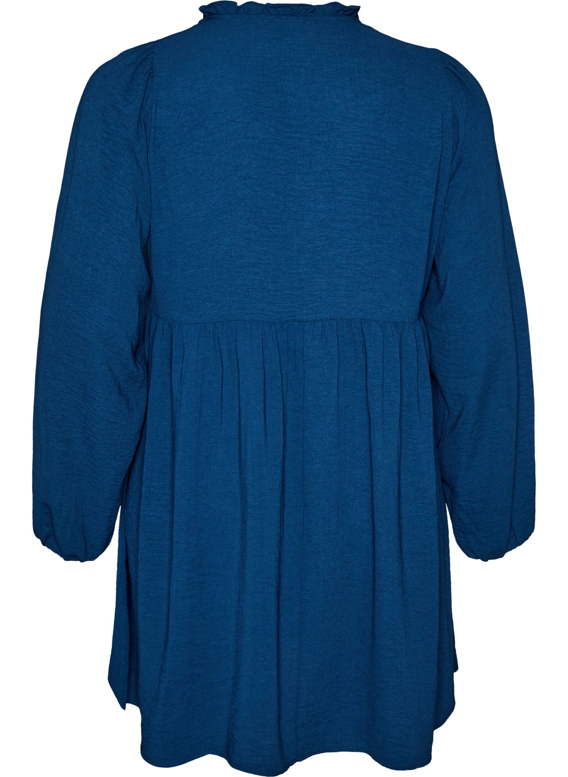 ZizziA-lijn jurk met een empirelijn, Blauw, Packshot image number 1