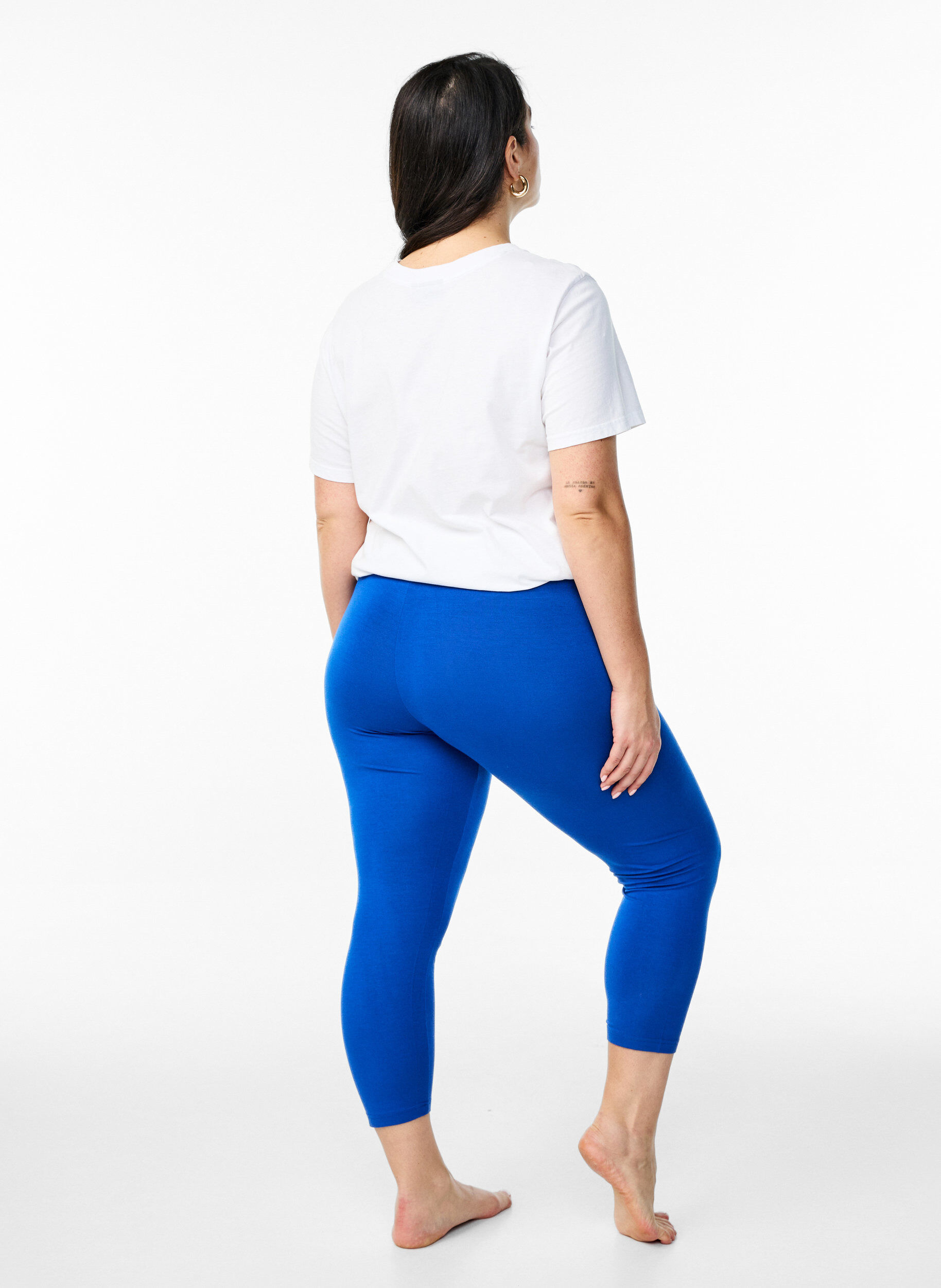ZizziBasic 3/4 legging in viscose, Blauw, Model image number 2