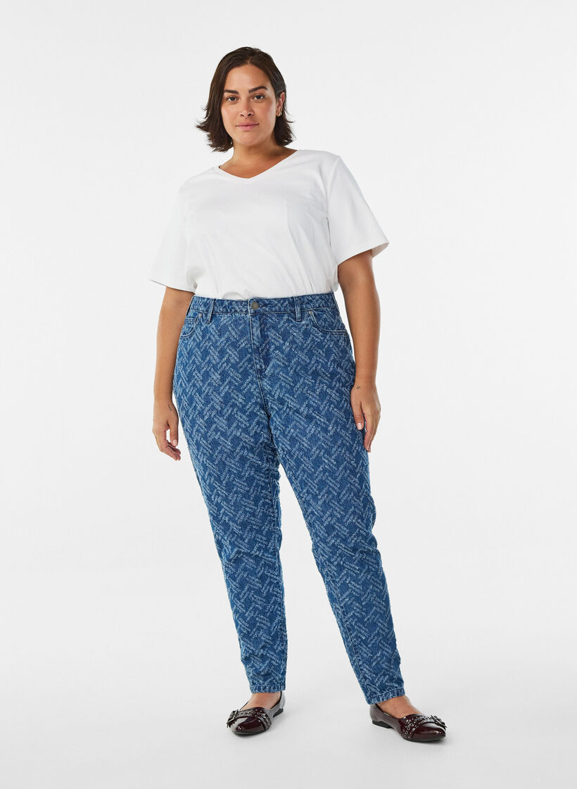 Mille jeans met gestructureerd patroon, B.D. ZigZag, Model