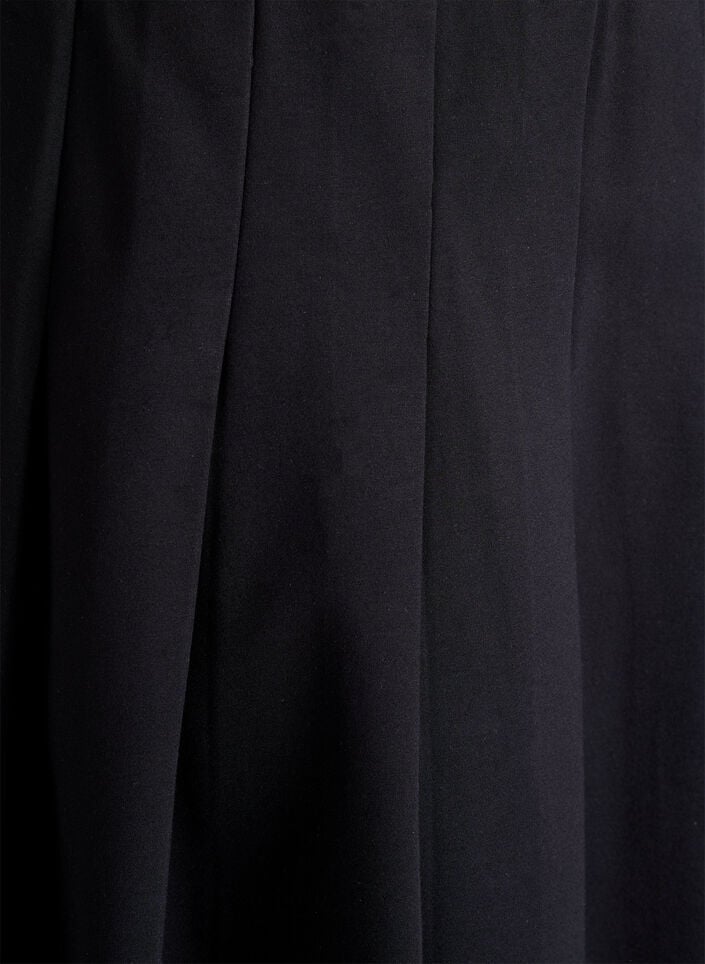 Korte geplooide rok met elastische tailleband, Black, Packshot