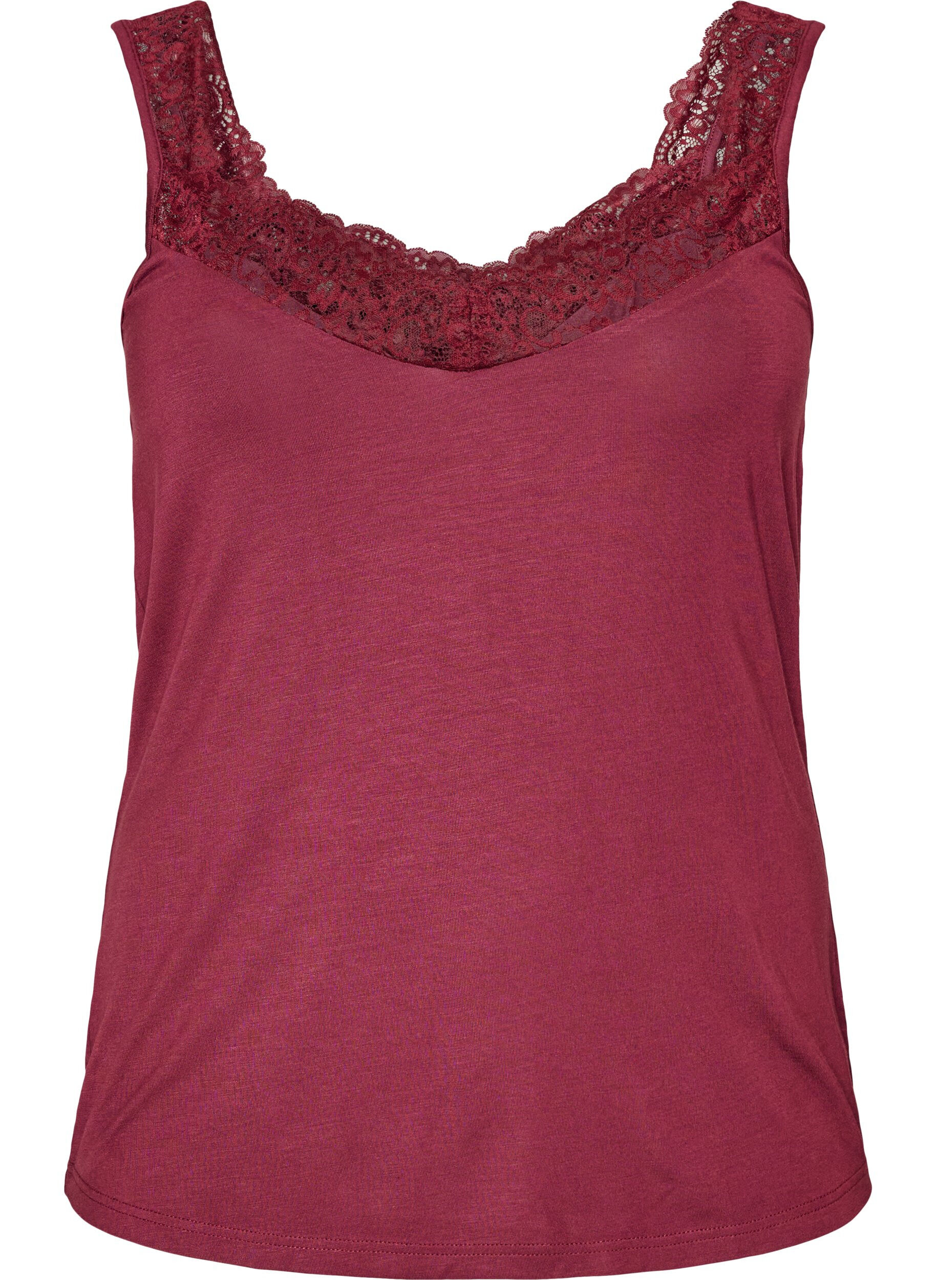 Viscose top met kanten rand