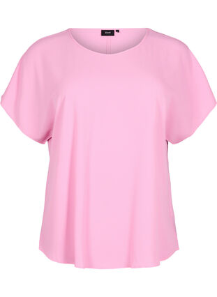 ZizziBlouse met korte mouwen en een ronde halslijn, Roze, Packshot image number 0