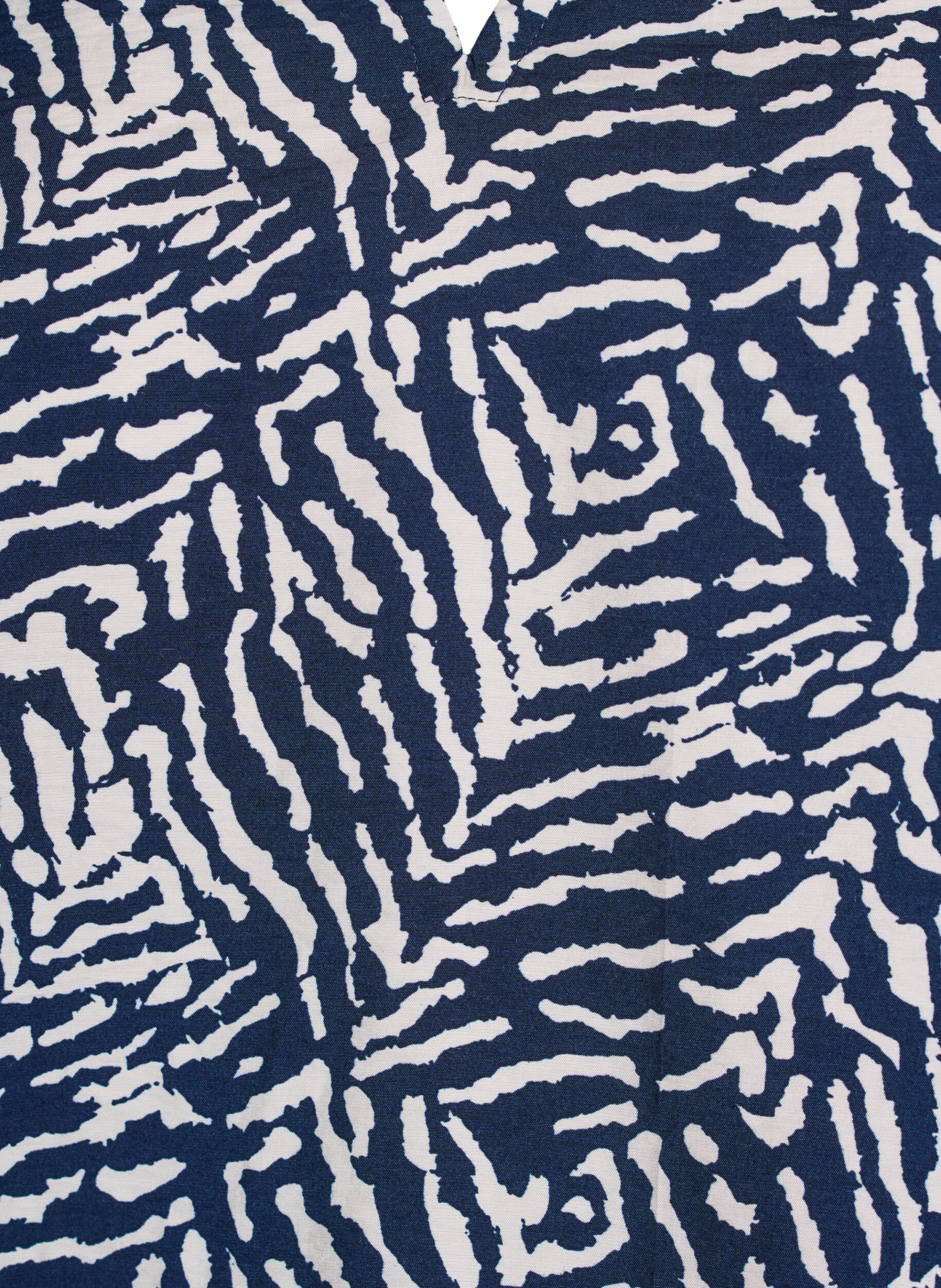 ZizziBlouse met korte mouwen en een rucherand, Blauw, Packshot image number 2