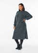 Lange gebreide jurk met hoge hals, Groen, Model image number 0