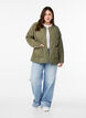 Gewatteerde jas met knopen en zakken, Groen, Model image number 1