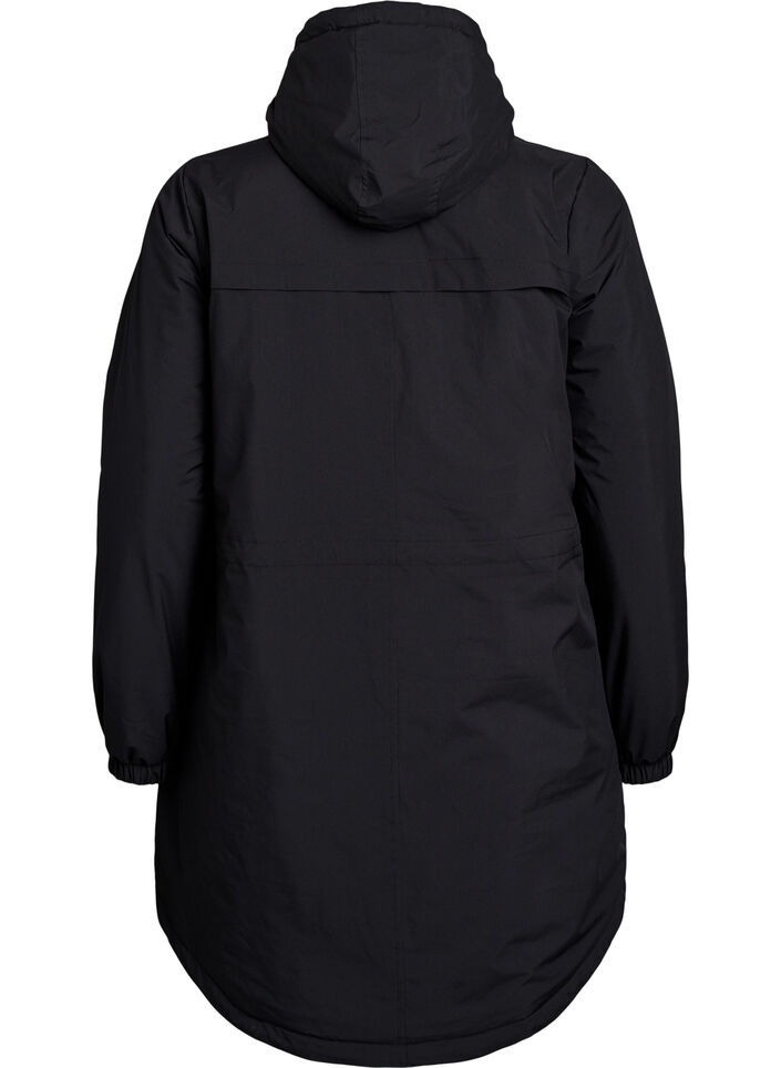 Lichtgewicht gewatteerde parka met een capuchon, Zwart, Packshot image number 1