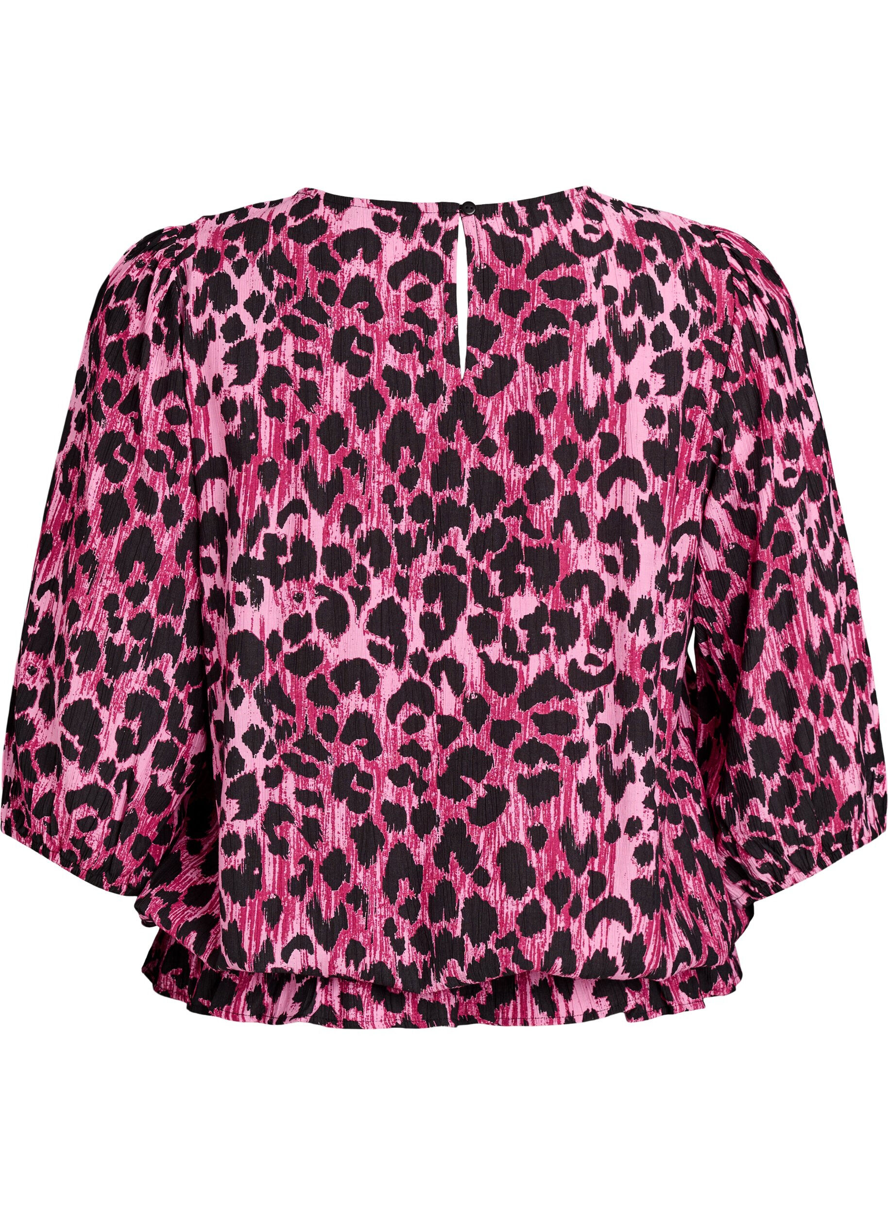 ZizziViscose blouse met 3/4 mouwen en balloneffect, Roze, Packshot image number 1