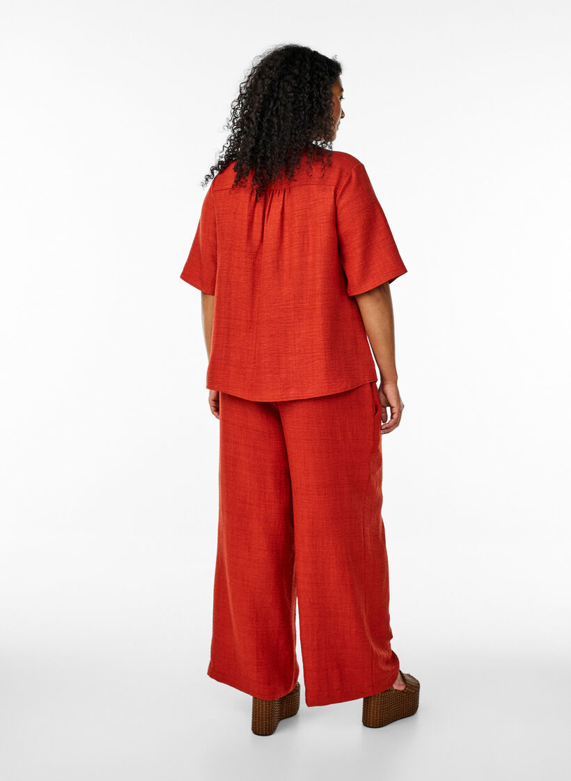 Losse broek met elastische tailleband en zakken, Ketchup, Model