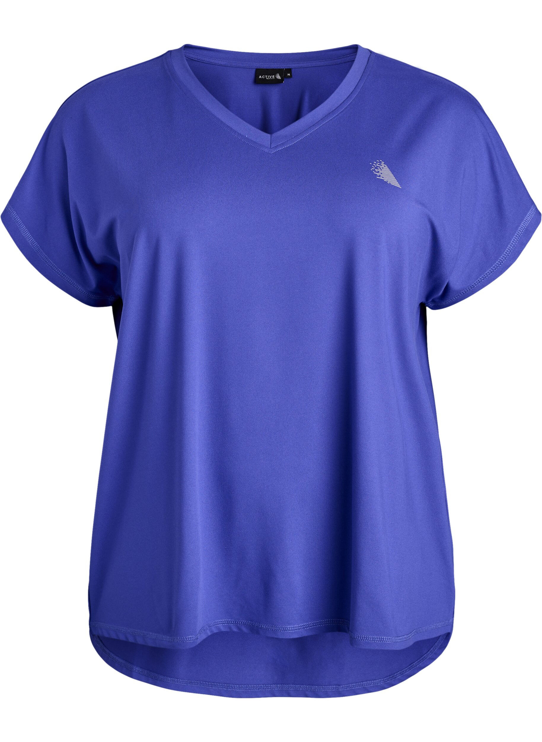 Sportief t-shirt met korte mouwen en v-hals