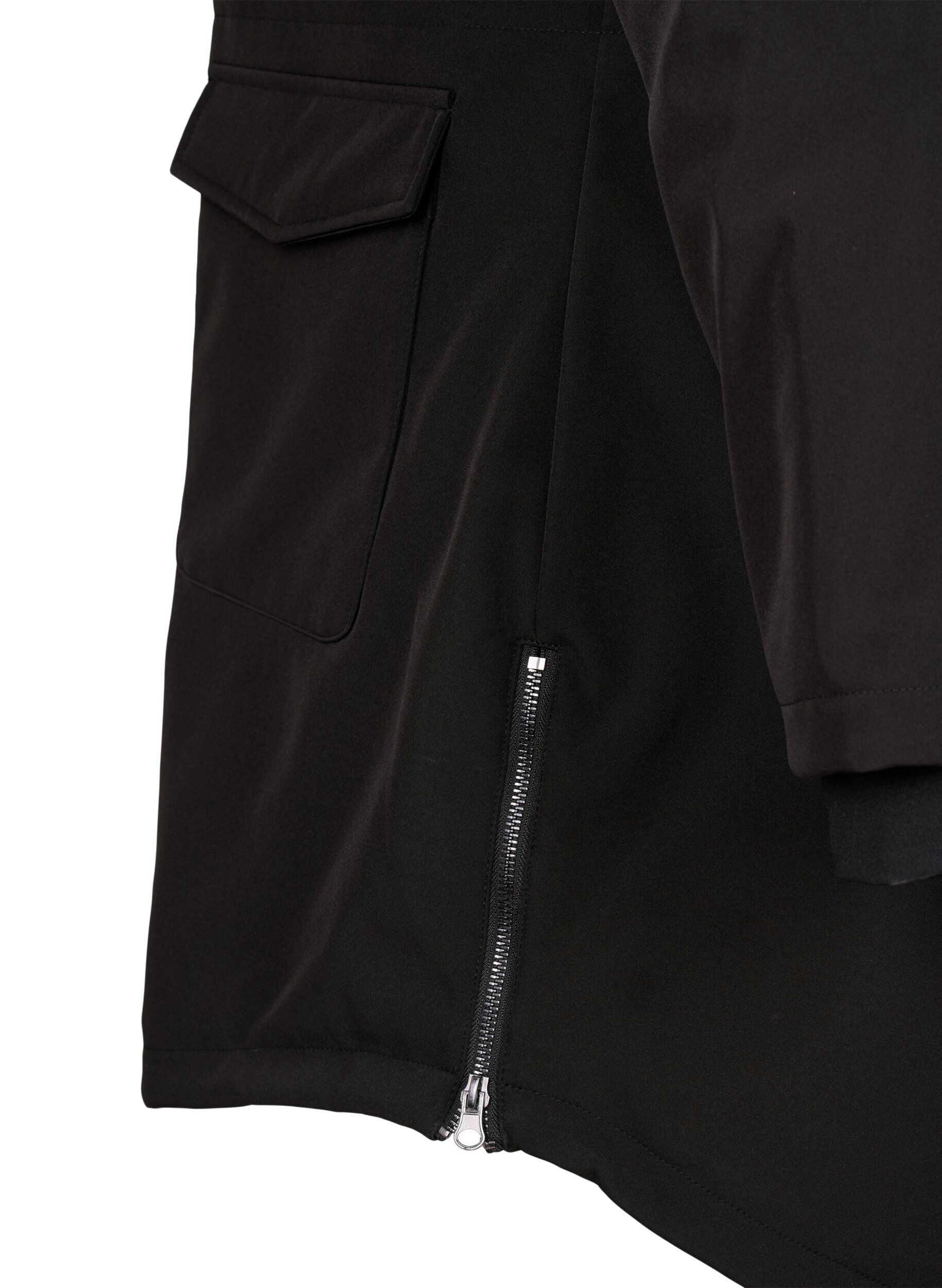 ZizziWaterafstotende softshell-jas met gewatteerde voering, Zwart, Packshot image number 4
