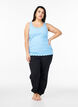 Top met kanten rand, Blauw, Model image number 1