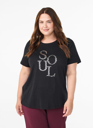 ZizziFLASH - T-shirt met print, Black Soul, Model image number 0