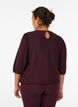 Blouse met glitterpatroon en 3/4 mouwen, Donker Bordeaux, Model image number 2