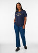 T-shirt met motief, Blauw, Model image number 1