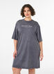 Losse T-shirt jurk met een gewassen look, Grijs, Model image number 0
