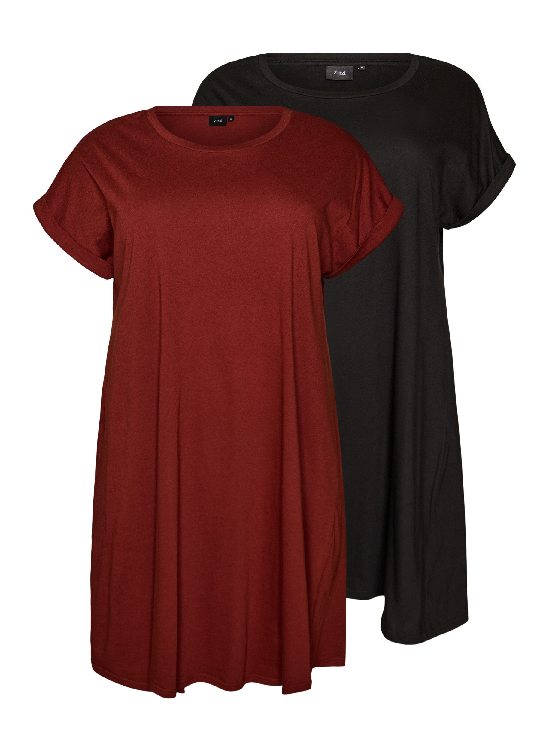 Zizzi 2-pack Robe T-shirt &agrave; manches courtes, Orange, Packshot image number 0