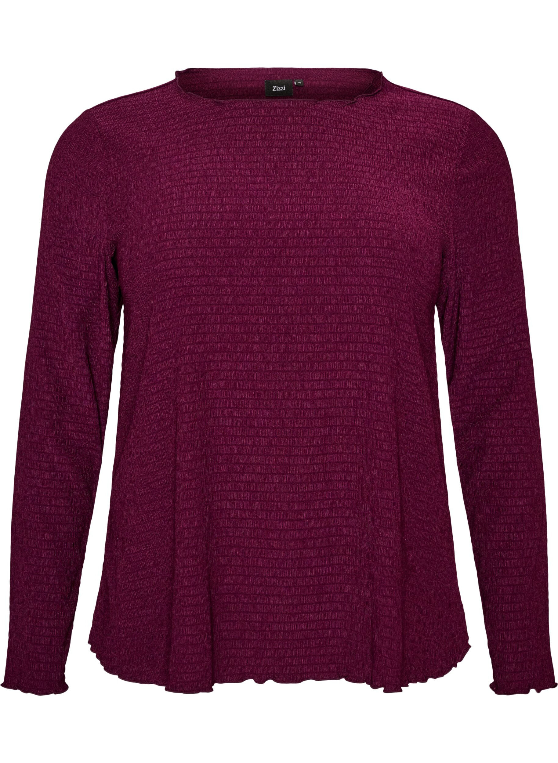 Blouse met structuur en golvende randen