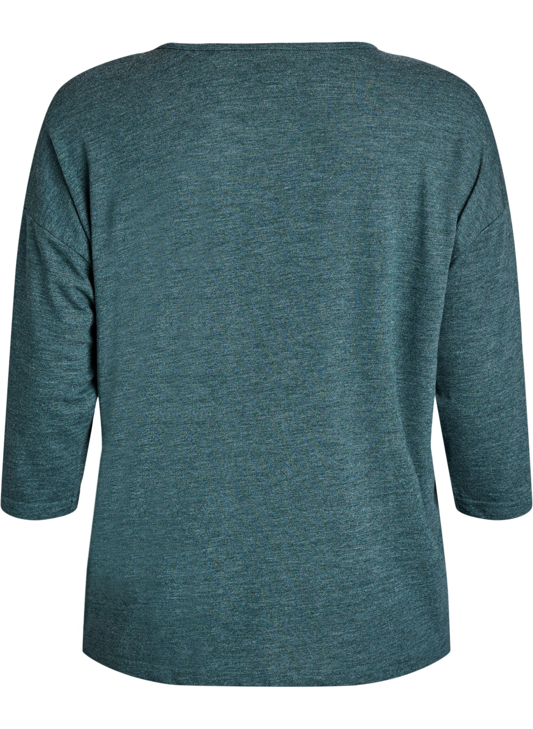 ZizziJersey blouse met 3/4 mouwen, Groen, Packshot image number 1