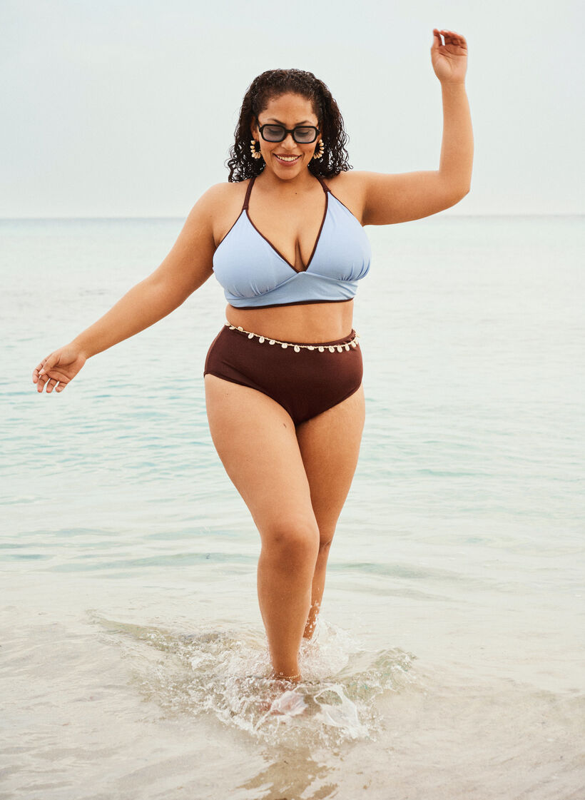 Omkeerbare bikinibroekjes met normale taille, Bruin, Image image number 0