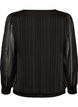 Gestreepte blouse met ballonvorm, Zwart, Packshot image number 1