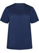 T-shirt van biologisch katoen met open broderie, Blauw, Packshot image number 0