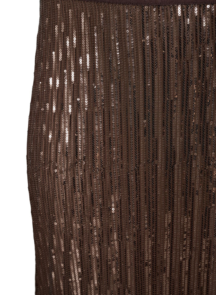 A-lijn midirok met pailletten, Bruin, Packshot image number 2