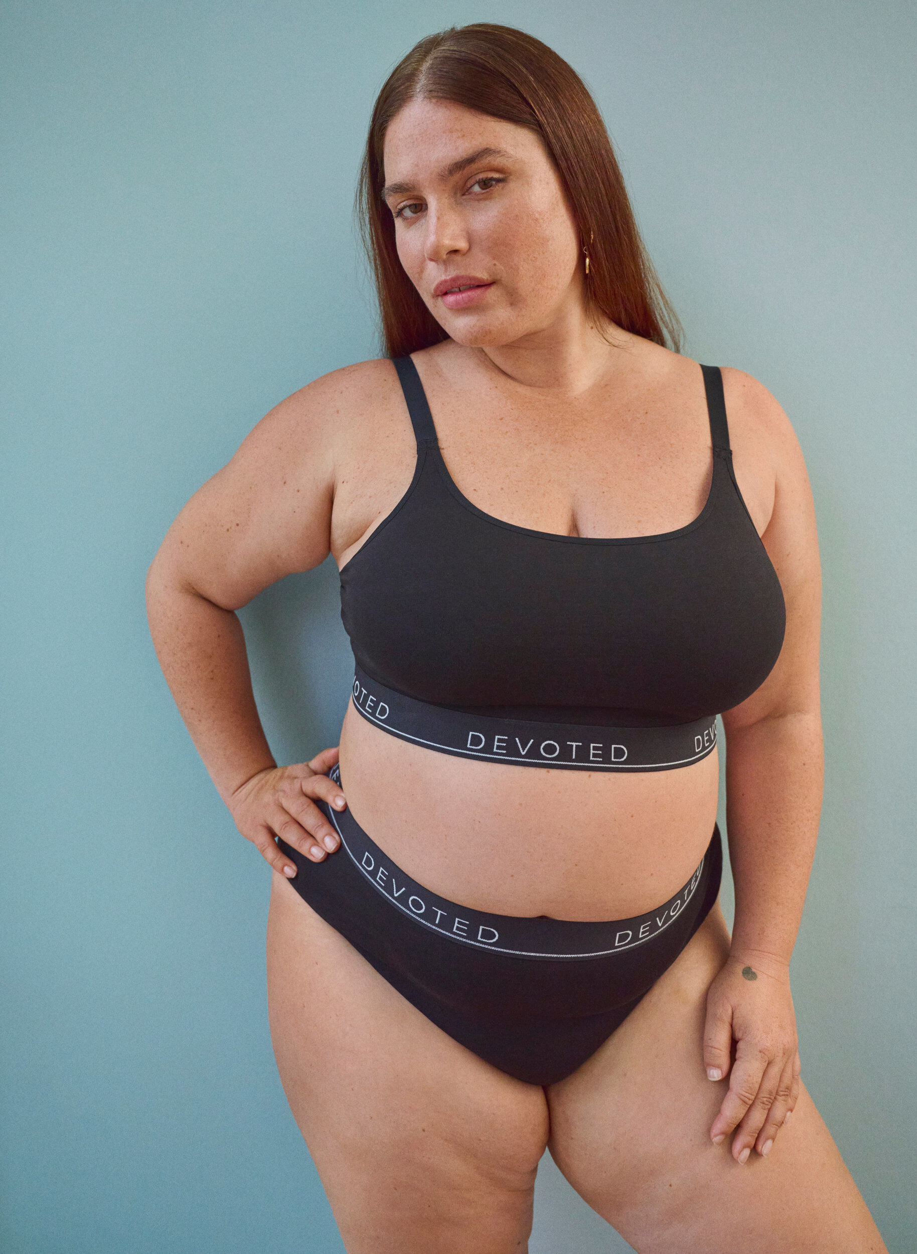 ZizziKatoenen G-string met normale taille, Zwart, Image image number 0