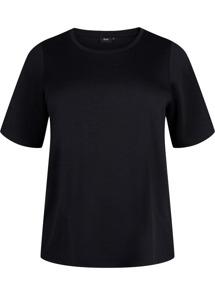 T-shirt in modalmix, Zwart, Packshot image number 0