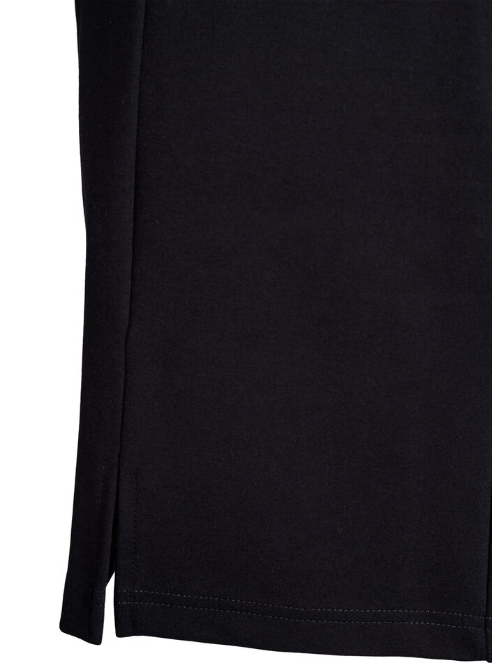 Korte jerseysrok met split, Zwart, Packshot image number 2
