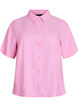 Shirt met korte mouwen in linnen en viscose, Roze, Packshot image number 0