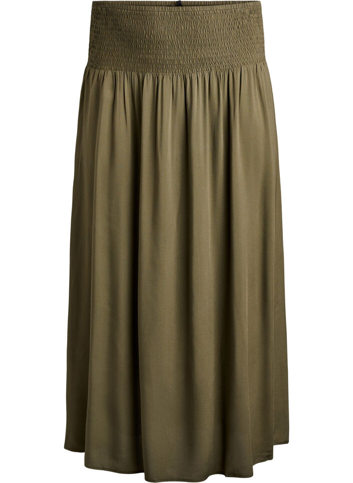 FLASH - Maxi rok in viscose met smokwerk, Kalamata, Packshot