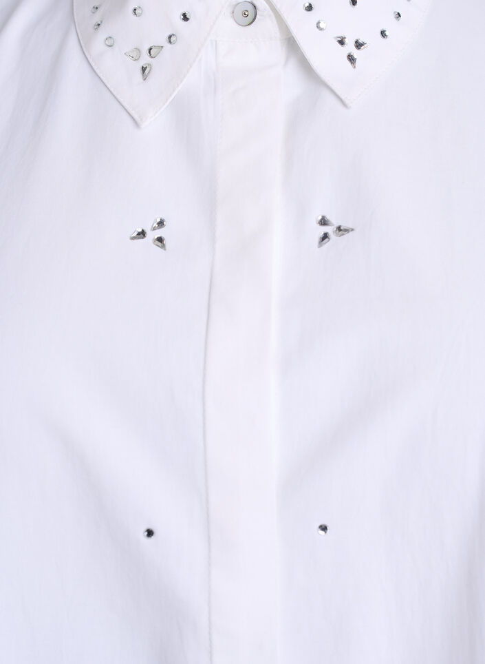 Shirt met strassteentjes, Wit, Packshot image number 2